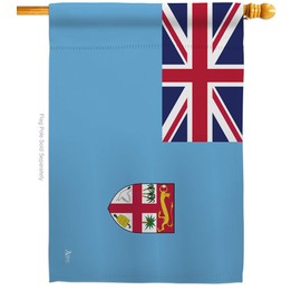 Americana Home & Garden H140084-BO Fiji Flags of The World Nationality Impressions Decorative Vertical 28" x 40" Double Sided House Flag Printed in USA