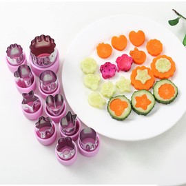12 Pieces Vegetable Cutter Shapes Set,Mini Sizes Cookie Cutters Set Fruit Cookie Pastry Stamps Mold Food Decorative Kids Baking and Food Supplement Tools