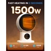 ECOWELL 15" Compact Modern Heater and Fan Combo, 1500W PTC