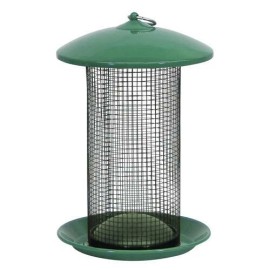 More Birds Green Metal Tray Outdoor Hanging Cardinals Chickadees Seed Screen Bird Feeder