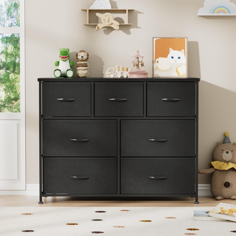 Flamaker Dresser for Bedroom, 7 Drawer Dresser, Wide Chest of