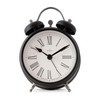 Acctim Shefford Analogue Faux Double Bell Small Alarm Clock (Black)