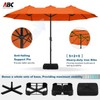 ABCCANOPY 15FT Double-Sided Aluminum Table Patio Umbrella Garden Large Umbrella,Swimming