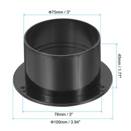 PATIKIL 3 Inch Duct Connection Flange ABS Straight Pipe Pipe Exhaust Flange Channel Mounting Plate with Screws for Air Heating Cooling Ventilation HVAC System