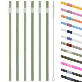 Replacement Straws for Owala 40 oz Tumbler - Include 6 Pack Straws and 1 Pack Cleaning Brush (light green)