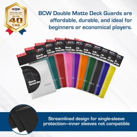 BCW Deck Guard - Double Matte Pink Card Sleeves | Acid-Free, Archival-Safe, No PVC | Anti-Glare Matte Finish | Fits Standard 2½" x 3½" Game Cards | Durable Deck Protector Sleeves | 100 Ct