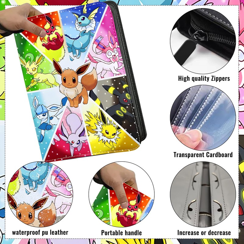 Hlisippa 4 Pocket Card Binder, 400 Pockets Trading Card Binder,