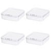 Globellapro 4PCS Square Transparent Plastic Organize,Small Storage Box with Lids,Empty