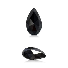 0.91 Cts of 8.39x4.91x2.83 mm AA Pear Rose Cut (1 pc) Loose Treated Fancy Black Diamond (DIAMOND APPRAISAL INCLUDED)
