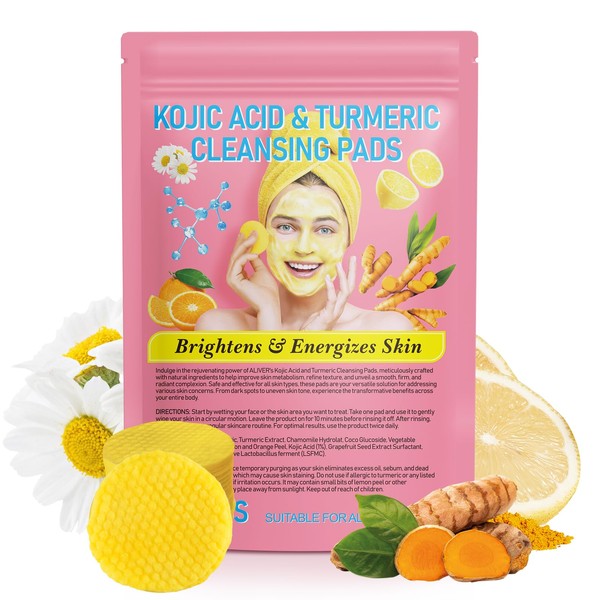Turmeric Kojic Acid Pads, 40 Pcs Turmeric Kojic Acid Cleansing