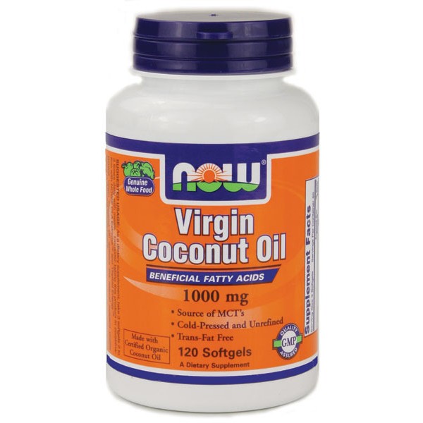 Now Foods Virgin Coconut Oil 1000 mg - 120 Softgels