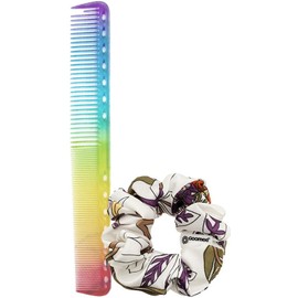 YS Park 339 Rainbow Cutting Comb 7.1" and Goomee Scrunchie (Bundle)