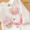 Silicona Porta Chupon para Bebe con Clip Sujeta Chupon (Rosa)