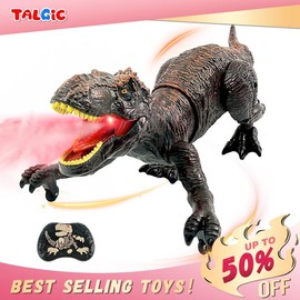 Dinosaur Animal Toy with remote control, Tirano-saurio Rex, Spinosaurus and SickleSaur Rex with water spray and swift movement, boys favorite in every festival - Dinosaurio: Tirano-saurio Rex