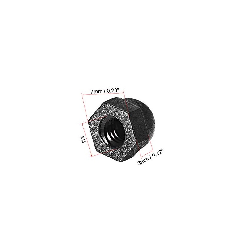 uxcell Acorn Hex Cap Nuts - 10Pcs M4 Dome Nuts