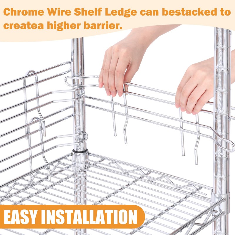 MorningRo 4 Pcs Chrome Wire Shelf Ledge 18" L x