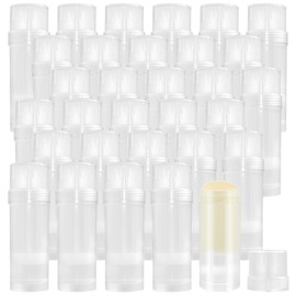 30 PCS Empty Deodorant Containers, 2 oz Refillable Semi-Transparent Plastic Stick Tubes, 60 ml Twist-up Filling Bottles for DIY Sunscreen, Balm, Lotion Bar