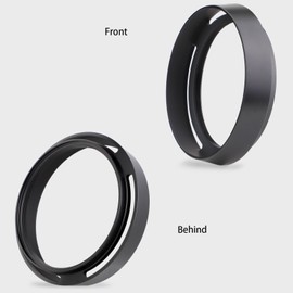 Haoge Metal Lens Hood with Lid for Leica Q Q2 Q-P QP Type 116 Type 116 Camera Black Round
