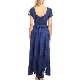 Sakkas 1322 Marigold Embroidered Fairy Dress - Navy - L/XL