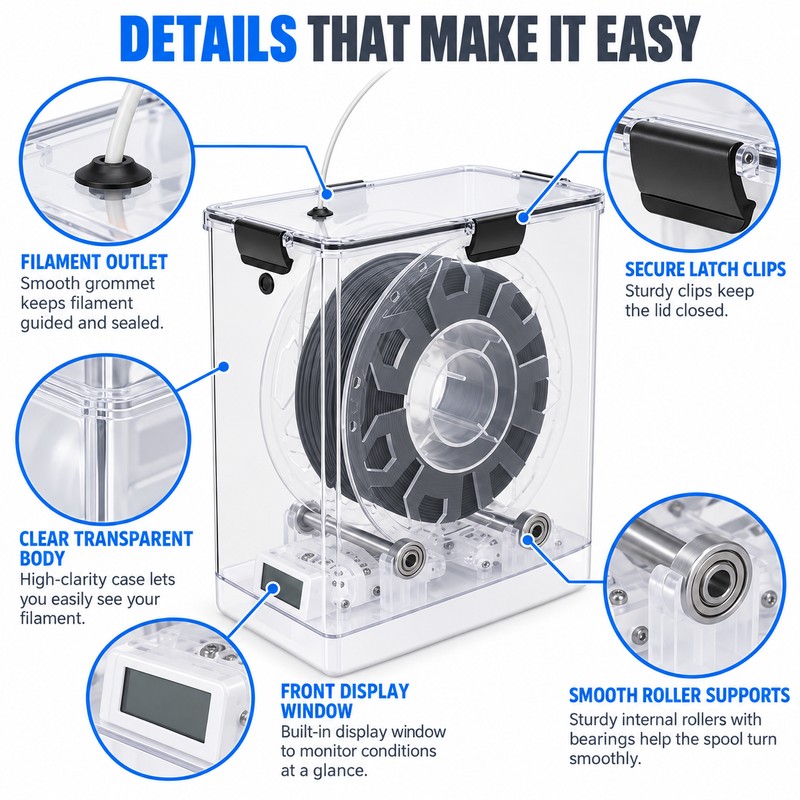 3D Printer Filament Storage Box for Moisture Protection – Airtight