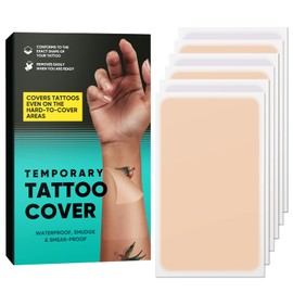Tattoo Cover Up Patch, Ultra-Thin Waterproof Tattoo Cover Up Tape for Tattoos, Scars and Birthmarks, 6-Piece Set