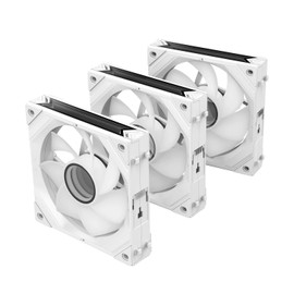 RUIX J1 120mm ARGB PWM Case Fan 3-Pack, Tool-Free Snap-On Connection, Easy Installation & Clean Cable Management for PC Builds - White, Reverse