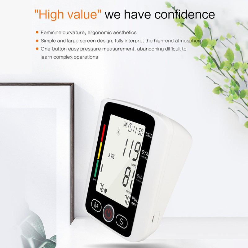 Electric Blood Pressure Monitor Digital Arm Sphygmomanometer With Voice Function