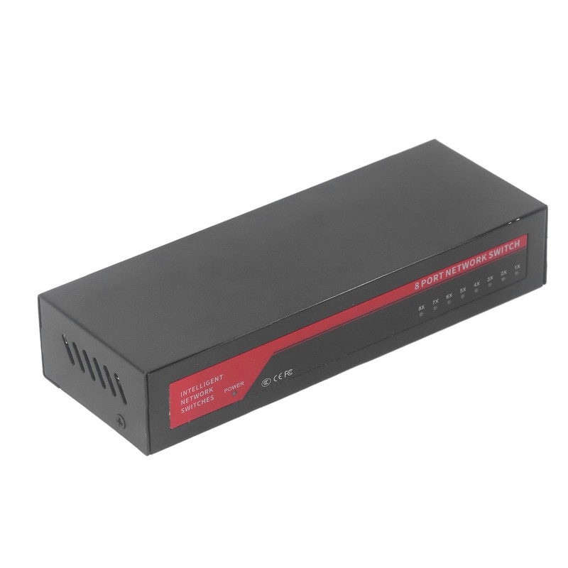 8 Port Gigabit PoE Switch Sturdy Metal Fanless Plug and
