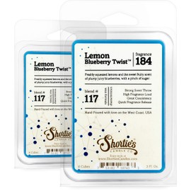 Shortie's Candle Company Lemon Blueberry Twist Wax Melts Multi Pack - Formula 117-2 Highly Scented Bars - Made with Natural Oils - Fruit & Berry Air Freshener Cubes Collection
