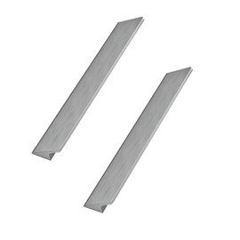 Ctyjia 2 PCS Modern Drawer Pulls, Furniture Finger Edge Pull Handle, 128mm Hole Center, Aluminum Alloy Lean Cabinet Handles for Kitchen Bedroom, Grey