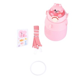 Straw Thermal Cup Large Capacity Stainless Steel Cute Stylish Water Cup for Girls Children Travel Outdoor 950ml