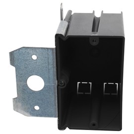 TOMSHIELE 1 Gang Outlet Box Adjustable, 21 Cubic Inch Plastic Outlet Box, New Work Electrical Boxes for Home Renovation, ETL Listed, 3.25" D × 3" W × 4" H (Black,1-Pack)