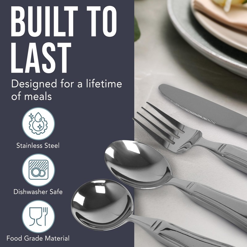 BUNMO Weighted Utensils for Hand Tremors – 4pc Adaptive Utensils