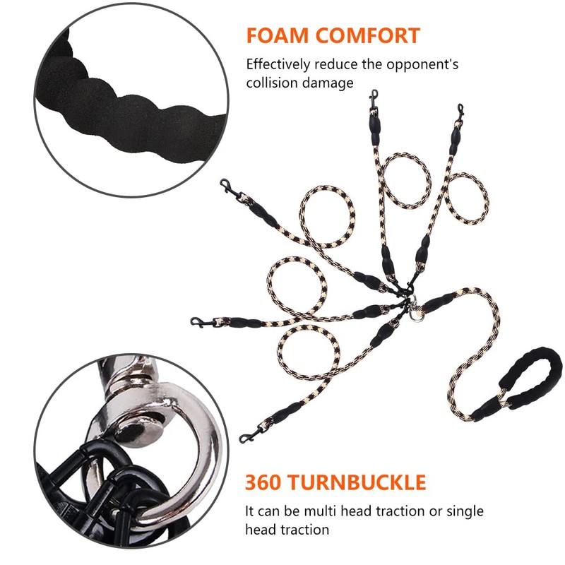 Five Dog Leash,Comfortable Five Dog Leash with Reflective,360 Swivel No
