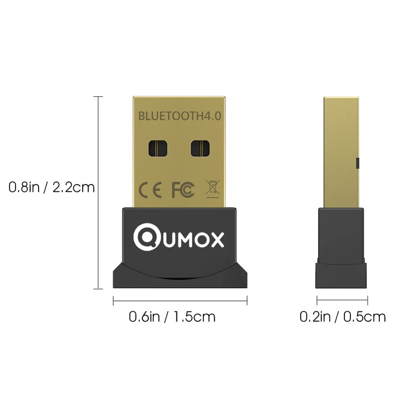 QUMOX Bluetooth 4.0 USB Adapter/Dongle, Bluetooth Transmitter and Receiver for