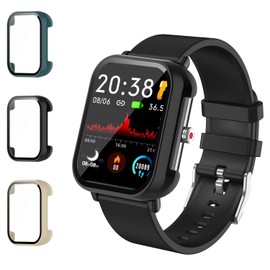 Msvueioe [3-Pack] Case with Tempered Glass Screen Protector Compatible with tamispit Q9 PRO, Ultra-Thin Bumper Full Coverage Protective Hard PC Cases Face Cover for tamispit Q9 PRO 1.7 Inch