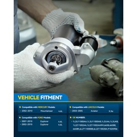 PHILTOP Starter Replacement for2002-2010 Ford Explorer 4.6L V8, 2002-2010 Mercury Mountaineer 4.6L V8, 2003-2005 Lincoln Aviator, 2007-2010 Ford Explorer Sport Trac 4.6L V8 6658N