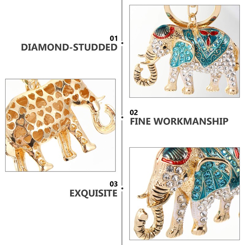 Lurrose Cute Elephant Design Key Ring Fashion Car Bag Pendant