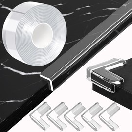 1.18 in x 16.4 FT,Clear Edge Corner Protector Baby Proofing with 6 Corners,Self Adhesive Protective Bumper Guards for Cabinet Door Desk Glass Table Bed Furniture,Kitchen Countertop