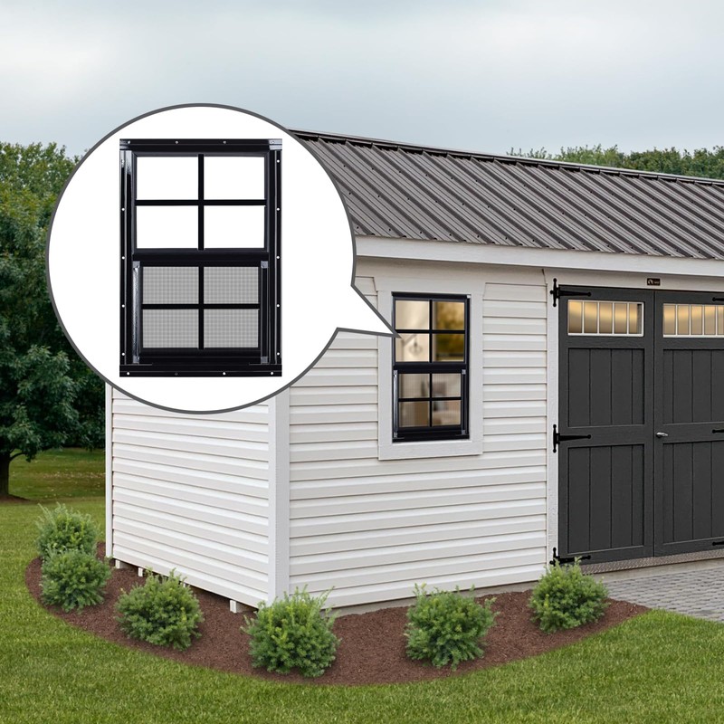Melkus 2 Pack Shed Windows 18"x23" Flush Mount Chicken Coop