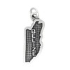 LGU Sterling Silver Oxidized Textured Travel Belize Charm