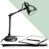 Extra Large 460mm 'Writers Desk Lamp' Transparent/Clear Sticker Decal for