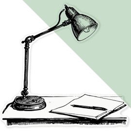 Extra Large 460mm 'Writers Desk Lamp' Transparent/Clear Sticker Decal for Windows/Cars/Walls (DC00129119)