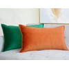 Lutanky Pack of 2 Velvet Cushion Covers Dark Orange Decorative