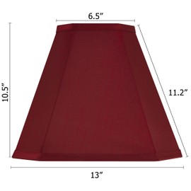 GO&SO Set of 2 Burgundy Bell Lamp Shades Fabric Lampshade, 6.5"Top x 13"Bottom x 10.5''Vertical Height,(Spider) Modern Lamp Shade For Table & Floor Lamp Shade Replacement,Easy Assembly