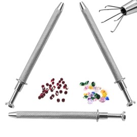 OdontoMed2011 Set of 3 Pieces 5 Prongs Jeweler's Pick Up Tool for Diamonds Gem Stones Beads Ball Grabber Piercing Small Parts Picker Stainless Steel