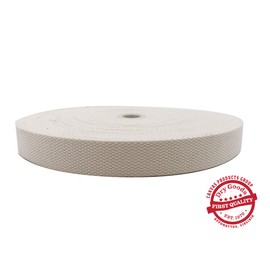 Premium Quality Natural Cotton Webbing 10 Yard Roll -1" Wide - No Harmful Dyes, Easy to Use - Perfect for Crafting Belts, Handbags, Tote Straps, Furniture Trim CPG 1x10