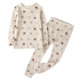 Owlivia Toddler Pajamas, 100% Organic Cotton Baby Long Sleeve Pajama Sets, Boy Girl 2-Piece Sleepwear(2 Years, Mini Bears)