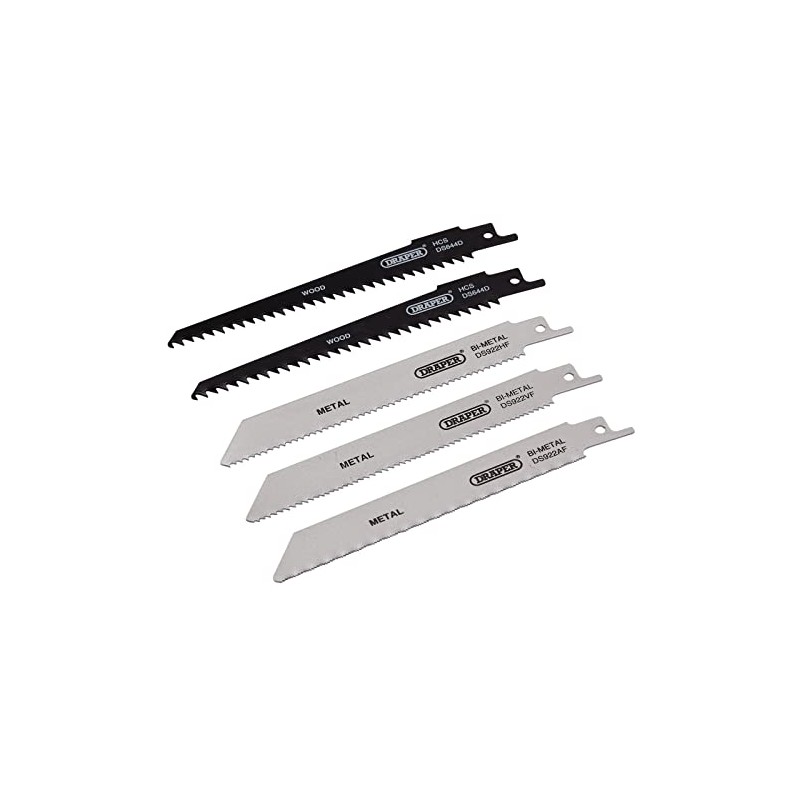 Draper 52517 Assorted Reciprocating Saw Blades for Multi-Purpose Cutting, 150mm