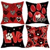 Fjfz Valentines Day Dog Paw Print Decorative Throw Pillow Covers